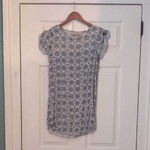 Women's Blue Patterned Top
